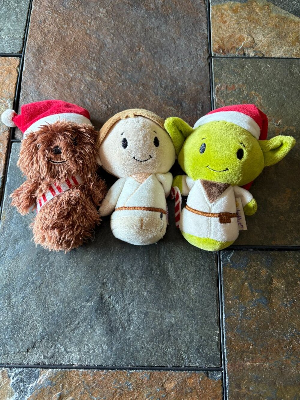 Hallmark Itty Bittys Star Wars plush lot - Holiday Yoda, Holiday Chewbacca, Luke